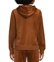 Calvin Klein Velour Zip Front Coordinating Hoodie Jacket