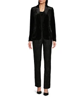 Calvin Klein Velvet 1-Button Peak Lapel Long Sleeve Jacket