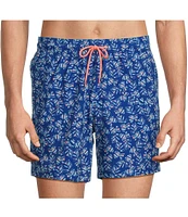 Caribbean Abstract Leaf 6#double; Swim Trunks