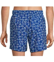 Caribbean Abstract Leaf 6#double; Swim Trunks