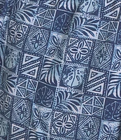 Caribbean Batik Geo 8#double; Inseam Swim Trunks