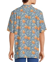 Caribbean Batik Printed Short Sleeve Woven Shirt