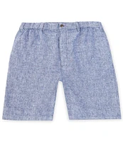 Caribbean Big & Tall Flat Front Linen 10#double; Inseam Shorts