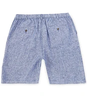 Caribbean Big & Tall Flat Front Linen 10#double; Inseam Shorts