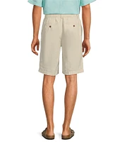 Caribbean Big & Tall Flat Front Linen 10#double; Inseam Shorts