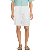 Caribbean Big & Tall Flat Front Linen 10#double; Inseam Shorts