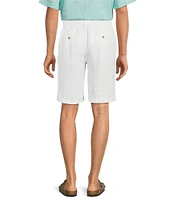 Caribbean Big & Tall Flat Front Linen 10#double; Inseam Shorts