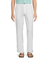 Caribbean Big & Tall Flat Front Linen Woven Pants