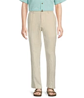 Caribbean Big & Tall Flat Front Linen Woven Pants