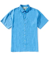 Caribbean Big & Tall Linen Short Sleeve Woven Shirt