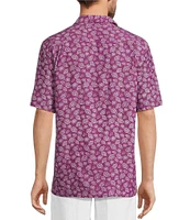 Caribbean Big & Tall Mini Shell Print Short Sleeve Woven Camp Shirt