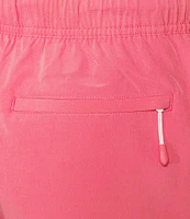 Caribbean Big & Tall Palmsway 6#double; Solid Swim Trunks