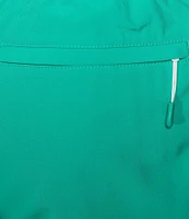 Caribbean Big & Tall Palmsway 6#double; Solid Swim Trunks