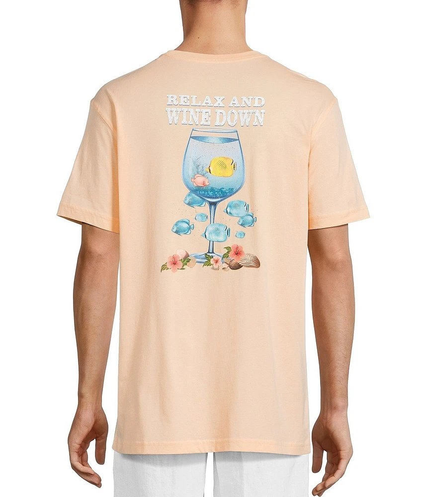 Caribbean Big & Tall Relax and Winedown Short Sleeve Graphic T-Shirt