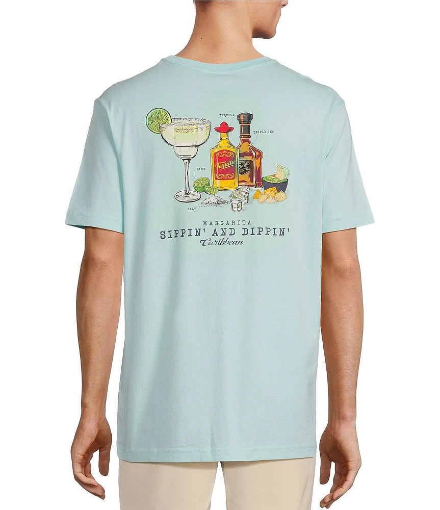 Caribbean Big & Tall Sippin N Dippin Short Sleeve Graphic T-Shirt