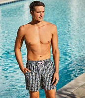 Caribbean Big & Tall Tiki Drinks 6#double; Swim Trunks