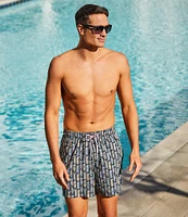 Caribbean Big & Tall Tiki Drinks 6#double; Swim Trunks