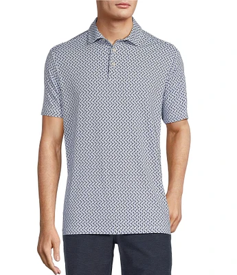 Caribbean Big & Tall Toucan Print Performance Stretch Short Sleeve Polo Shirt