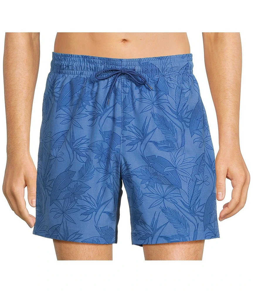 Caribbean Bird Of Paradise 6#double; Inseam Swim Trunks