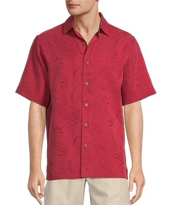 Caribbean Bird of Paradise Textured Short Sleeve Woven Shirt