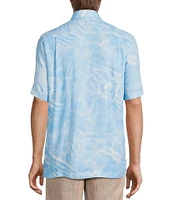 Caribbean Clear Water Print Short Sleeve Woven Shirt