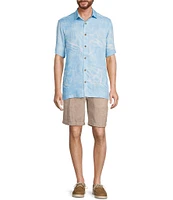 Caribbean Clear Water Print Short Sleeve Woven Shirt