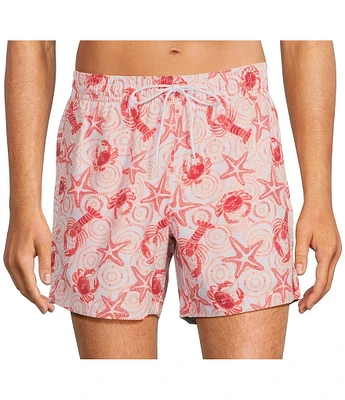 Caribbean Crab And Crawfish 6#double; Inseam Swim Trunks