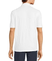 Caribbean Eyelet Embroidery Short Sleeve Woven Camp Shirt