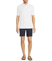 Caribbean Eyelet Embroidery Short Sleeve Woven Camp Shirt