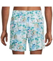 Caribbean Flamingo Beach 6#double; Swim Trunks