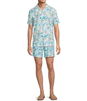 Caribbean Flamingo Beach Cabana Woven Top
