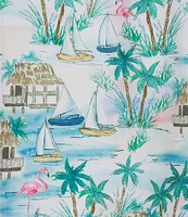 Caribbean Flamingo Beach Cabana Woven Top