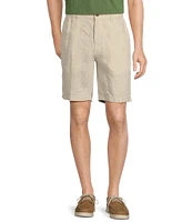 Caribbean Flat Front Linen 9#double; Inseam Shorts