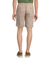 Caribbean Flat Front Linen 9#double; Inseam Shorts