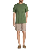 Caribbean Flat Front Linen 9#double; Inseam Shorts