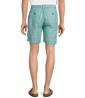 Caribbean Flat Front Linen 9#double; Inseam Shorts
