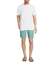 Caribbean Flat Front Linen 9#double; Inseam Shorts