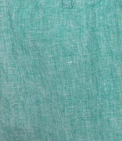 Caribbean Flat Front Linen 9#double; Inseam Shorts
