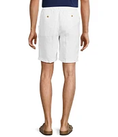 Caribbean Flat Front Linen 9#double; Inseam Shorts