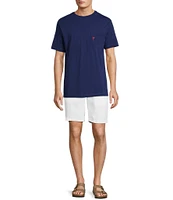 Caribbean Flat Front Linen 9#double; Inseam Shorts