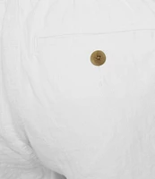 Caribbean Flat Front Linen 9#double; Inseam Shorts