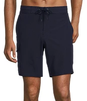 Caribbean Half Elastic Solid Cargo 9#double; Inseam Swim Trunks