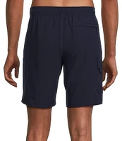 Caribbean Half Elastic Solid Cargo 9#double; Inseam Swim Trunks