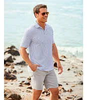 Caribbean Isle Breeze Flat Front Performance Stretch 8#double; Inseam Shorts