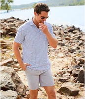 Caribbean Isle Breeze Flat Front Performance Stretch 8#double; Inseam Shorts