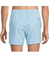 Caribbean Mini Flamingo Teal 5#double; Cabana Swim Trunks