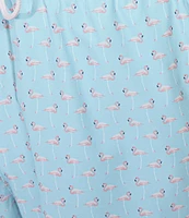 Caribbean Mini Flamingo Teal 5#double; Cabana Swim Trunks