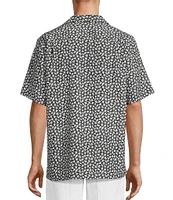 Caribbean Mini Shell Print Short Sleeve Woven Camp Shirt