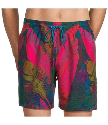 Caribbean Neon Fronds 6#double; Swim Trunks