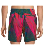 Caribbean Neon Fronds 6#double; Swim Trunks